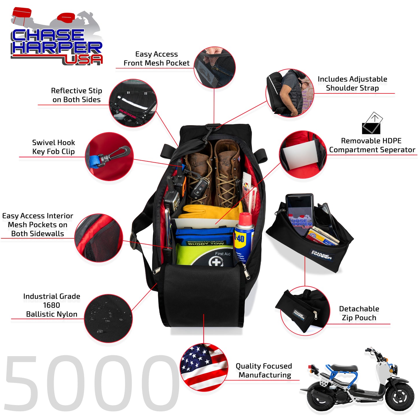 Chase Harper USA 5000 Honda Ruckus Under the Seat Bag