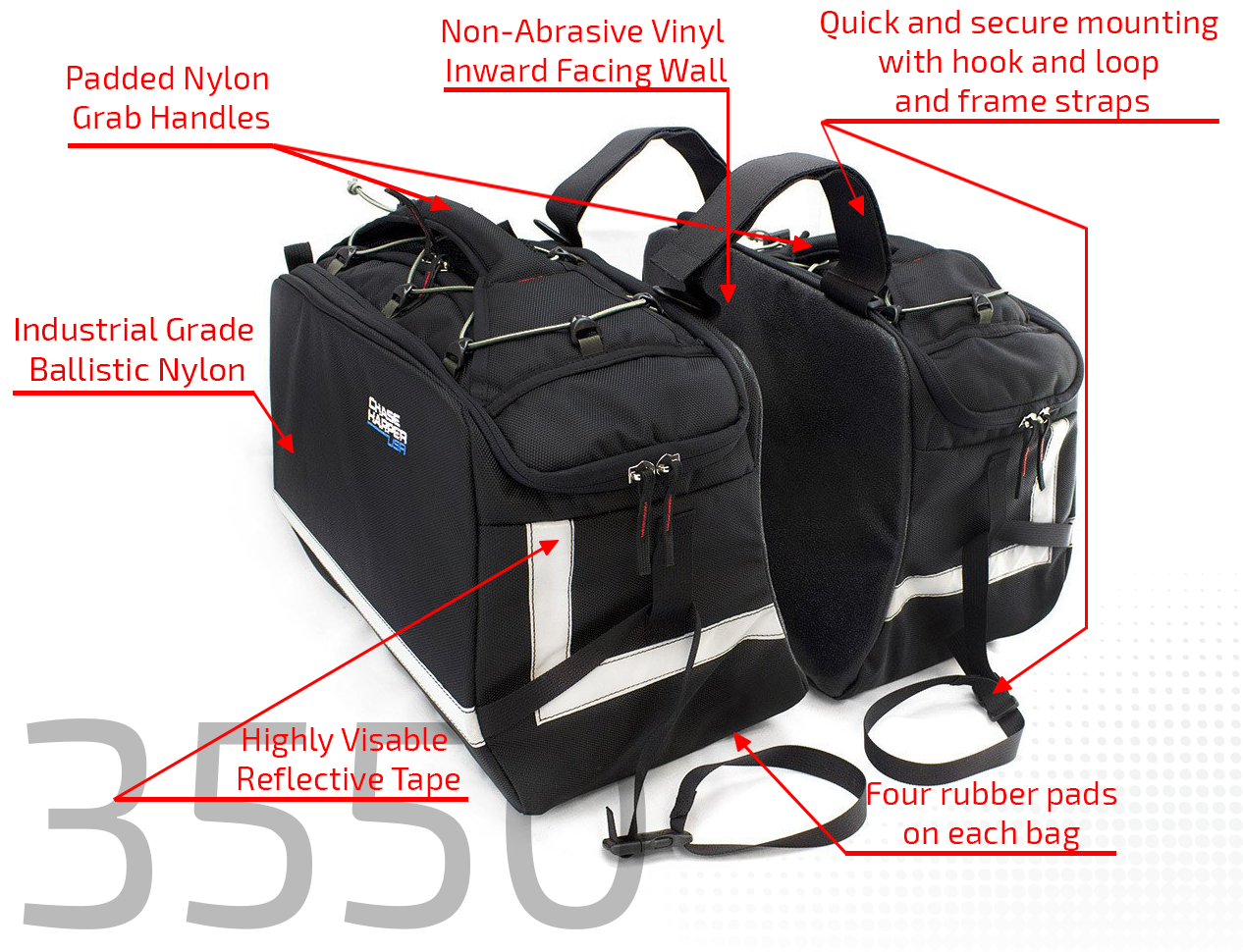 3550BCNW Aeropac II Saddle Bags (pairs)